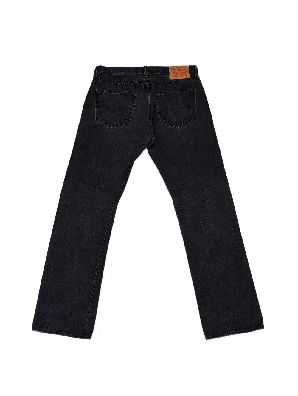 Vintage Straight Leg Levi's 501 Jeans Mens W33 L34 Black Denim Button Fly